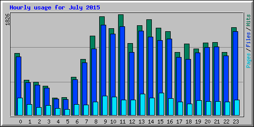 Hourly usage for July 2015