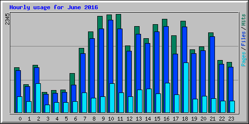 Hourly usage for June 2016