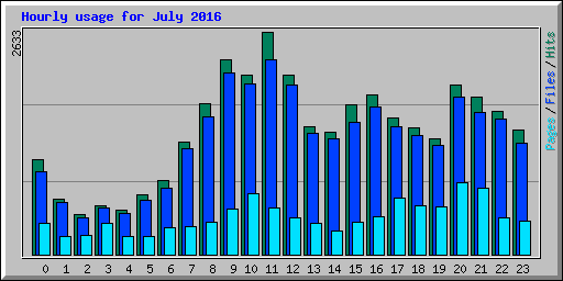 Hourly usage for July 2016