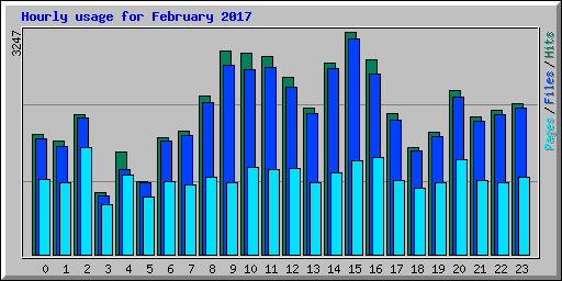 Hourly usage for February 2017