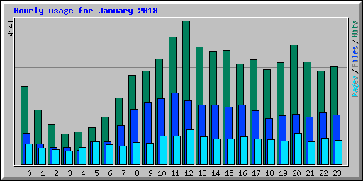 Hourly usage for January 2018