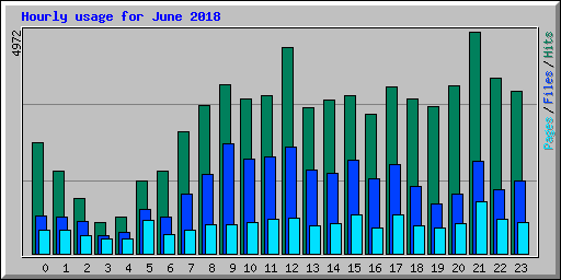 Hourly usage for June 2018