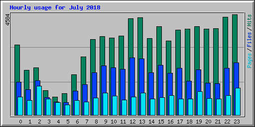 Hourly usage for July 2018