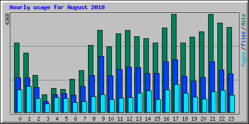 Hourly usage for August 2018