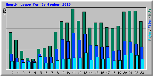 Hourly usage for September 2018