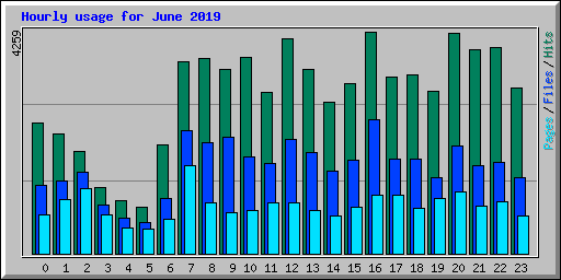 Hourly usage for June 2019