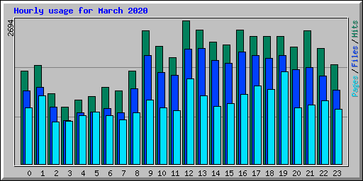 Hourly usage for March 2020