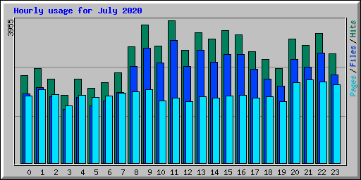 Hourly usage for July 2020