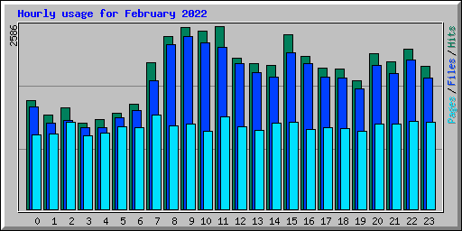 Hourly usage for February 2022