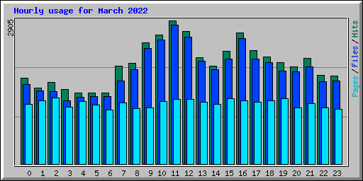 Hourly usage for March 2022