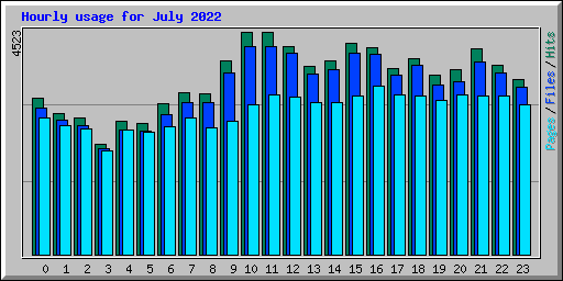 Hourly usage for July 2022
