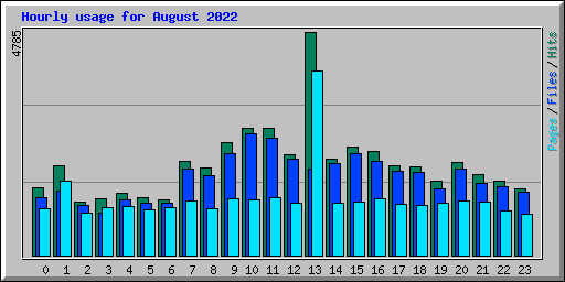 Hourly usage for August 2022