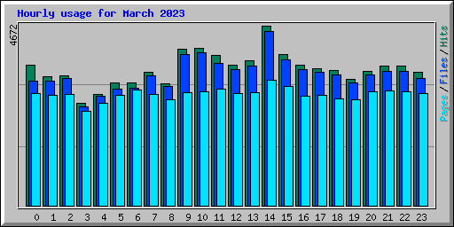 Hourly usage for March 2023